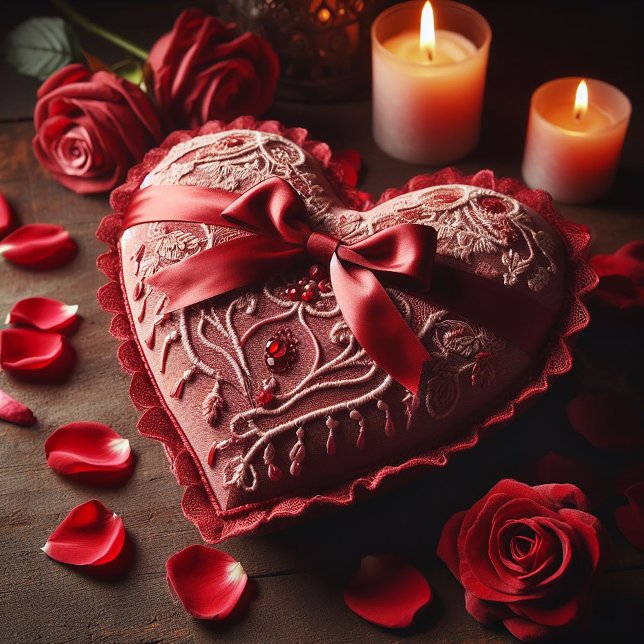 ROMANTIC RED HEART VALENTINES DAY  HOLIDAY CARD (Creator Uploaded)