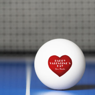 Romantic Red Heart with Name Valentine`s Day Ping Pong Ball