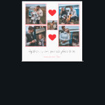 Romantic Red Hearts Couple Photo Collage Canvas Print<br><div class="desc">A beautiful collection of five personalised photos,  each capturing a special moment,  along with a custom love phrase and your names,  celebrating the unique bond you share.</div>