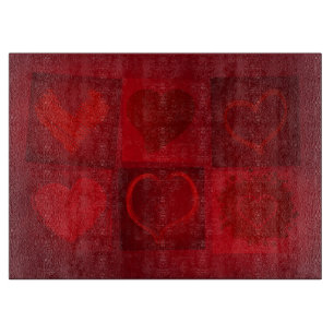 Romantic Red Hearts - Cutting Board