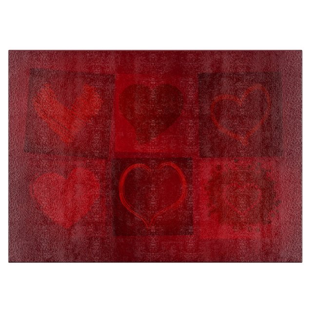 Romantic Red Hearts - Cutting Board (Front)