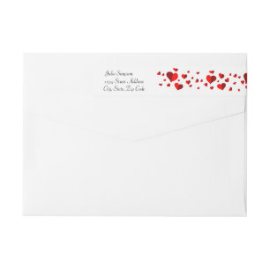 Romantic,Red Hearts,Love,Personalised Wrap Around Label