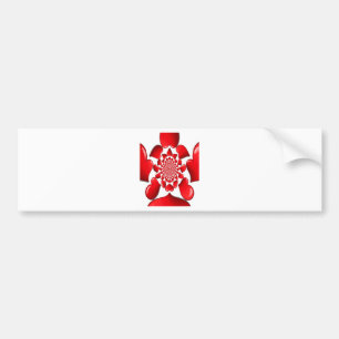 Romantic Red Hearts Pattern: A Love-Filled Vision Bumper Sticker