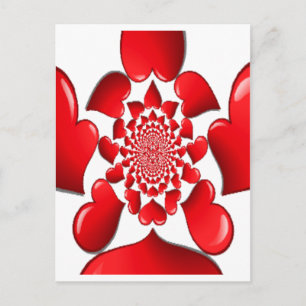 Romantic Red Hearts Pattern: A Love-Filled Vision Holiday Postcard