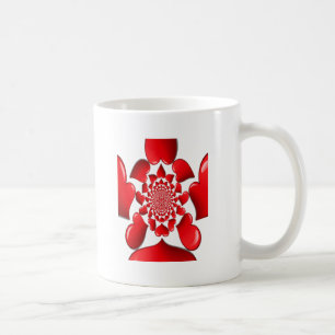 Romantic Red Hearts Pattern Art Print Coffee Mug