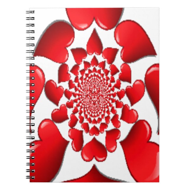 Romantic Red Hearts Pattern Art Print Notebook (Front)