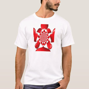 Romantic Red Hearts Pattern Art Print T-Shirt