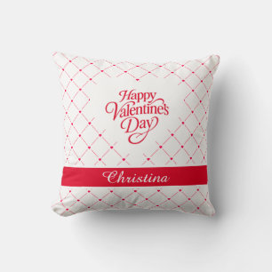 Romantic Red Hearts Personalized Valentine Cushion