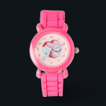 romantic red love heart & white bow on pink watch<br><div class="desc">This original romantic red heart illustration has a pretty white bow tied around it to represent giving your love to someone. I think it looks great on this quality watch, the heart and bow really stand out against the girlie pink background and the pink glitter strap really adds glamour to...</div>