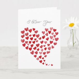 Romantic Red Love Hearts  Card