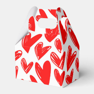 Romantic Red Love Hearts Pattern Valentine's Day Favour Box