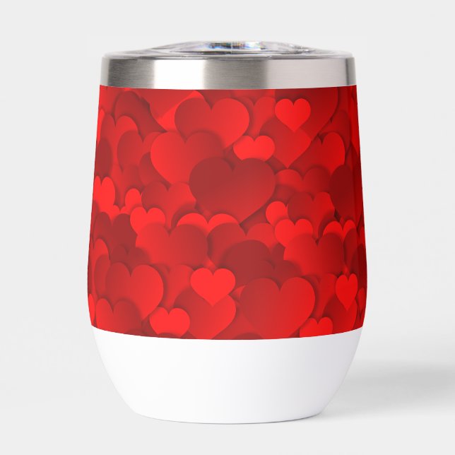 Romantic Red Love Hearts Texture Pattern (Front)