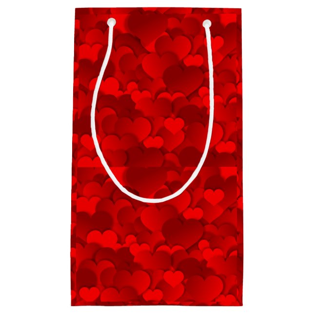 Romantic Red Love Hearts Texture Pattern-19909 Small Gift Bag (Front)