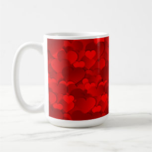 Romantic Red Love Hearts Texture Pattern Coffee Mug