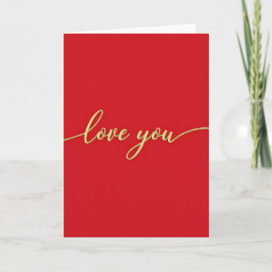 Romantic Red Love You Card
