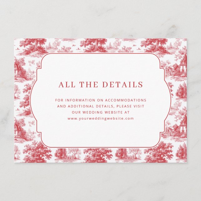 Romantic Red Pastoral Scenes Enclosure Card (Front)