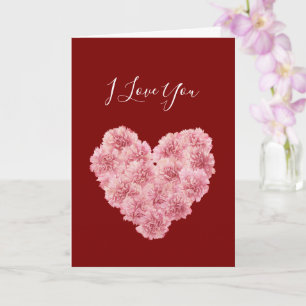 Romantic Red Pink Heart Flower Valentine's Day Card
