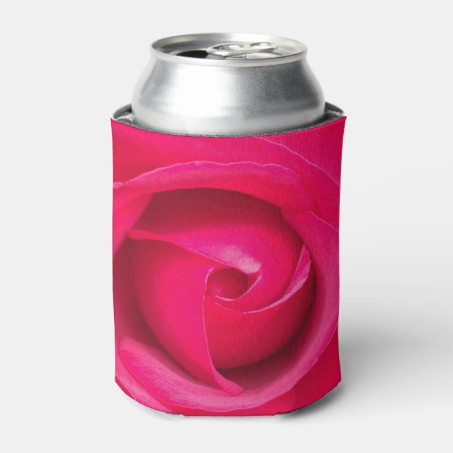 Romantic Red Pink Rose Can Cooler (Can Front)