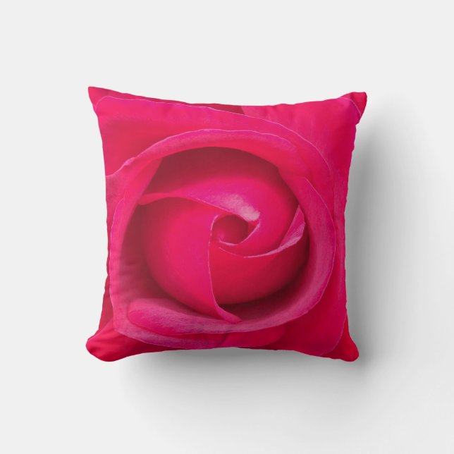 Romantic Red Pink Rose Cushion (Front)