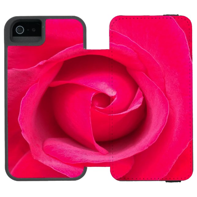 Romantic Red Pink Rose Incipio iPhone Wallet Case (Folio Open)