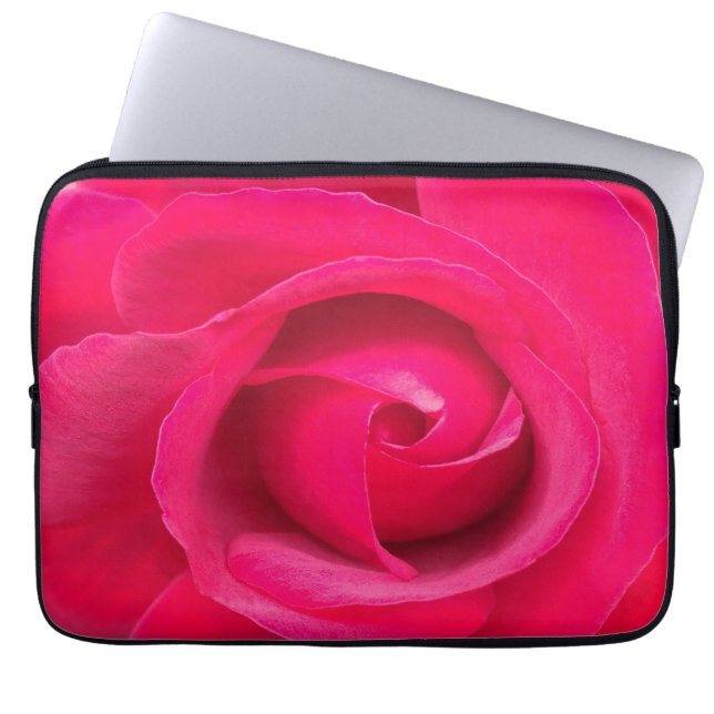 Romantic Red Pink Rose Laptop Sleeve (Front)