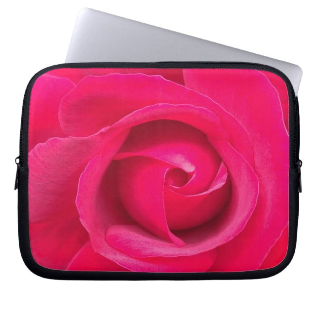 Romantic Red Pink Rose Laptop Sleeve (Front)