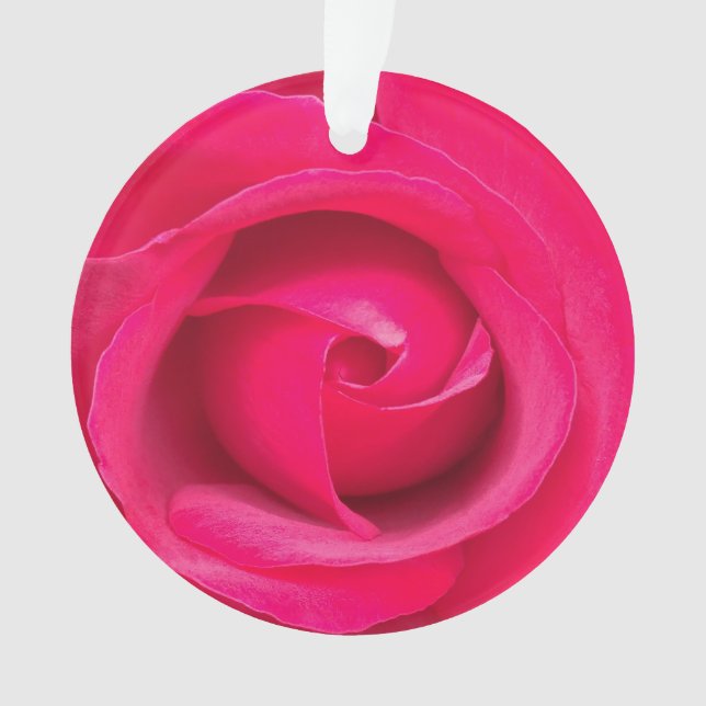 Romantic Red Pink Rose Ornament (Front)