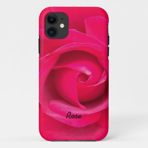 Romantic Red Pink Rose Personalised iPhone 11 Case