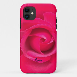 Romantic Red Pink Rose Personalised iPhone 11 Case