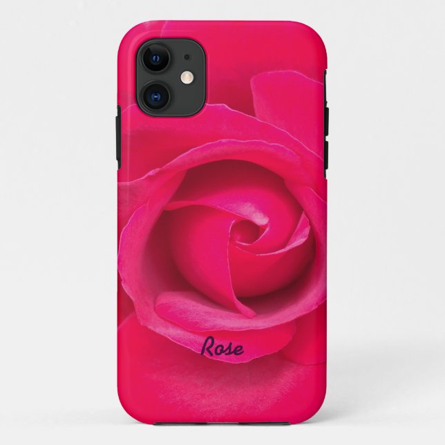 Romantic Red Pink Rose Personalised Case-Mate iPhone Case (Back)