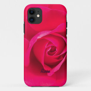 Romantic Red Pink Rose Personalised v2 iPhone 11 Case