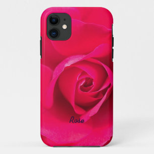 Romantic Red Pink Rose Personalised v2 iPhone 11 Case