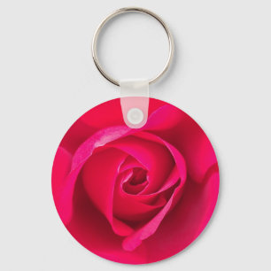 Romantic Red Pink Rose v2 Key Ring