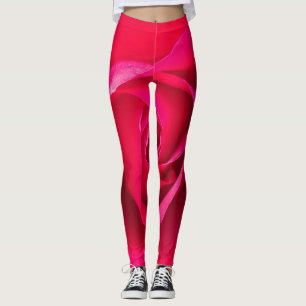 Romantic Red Pink Rose v2 Leggings