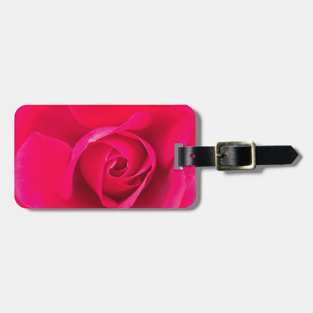 Romantic Red Pink Rose v2 Luggage Tag (Front Horizontal)