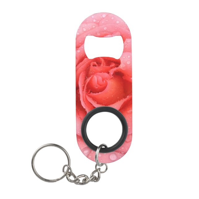 Romantic Red Pink Rose Water Drops (Front)