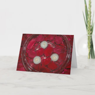 Romantic Red rose and candles Anniversary card