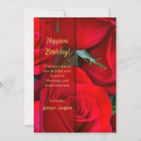 Romantic Red Rose Birthday Card