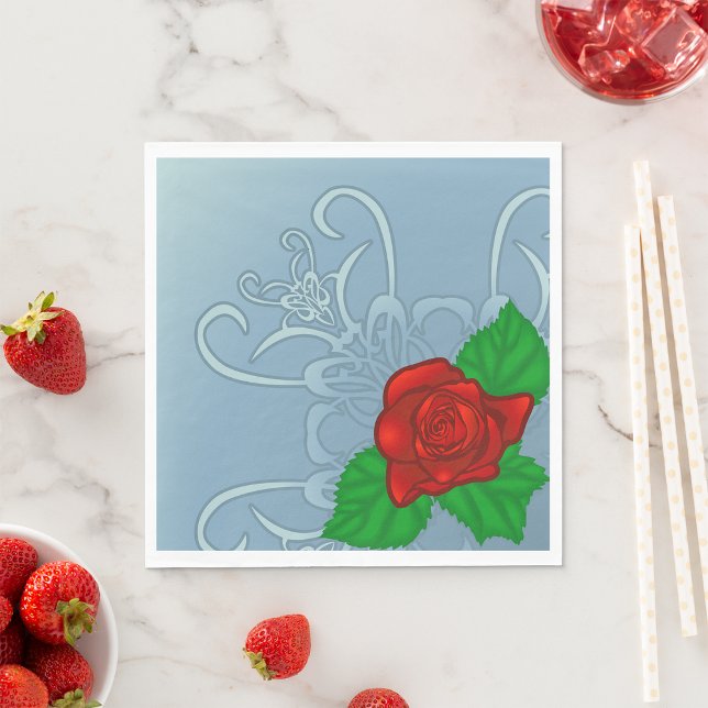 Romantic Red Rose Classic Floral Napkin (Creator Uploaded)