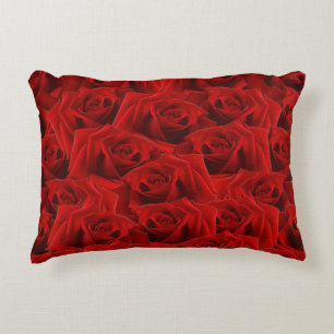 Romantic Red Rose Decorative Cushion