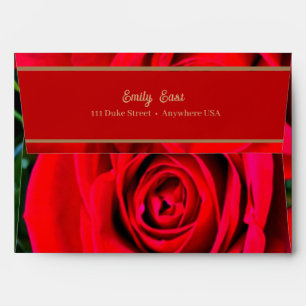Romantic Red Rose Floral Valentine Envelope