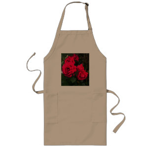 Romantic Red Rose Garden Rosery Long Apron