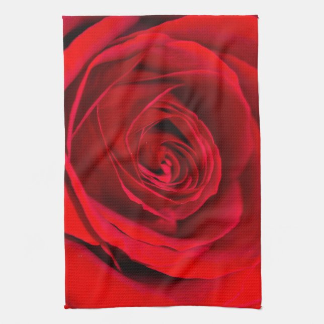 Romantic Red Rose in full bloom Tea Towel (Vertical)