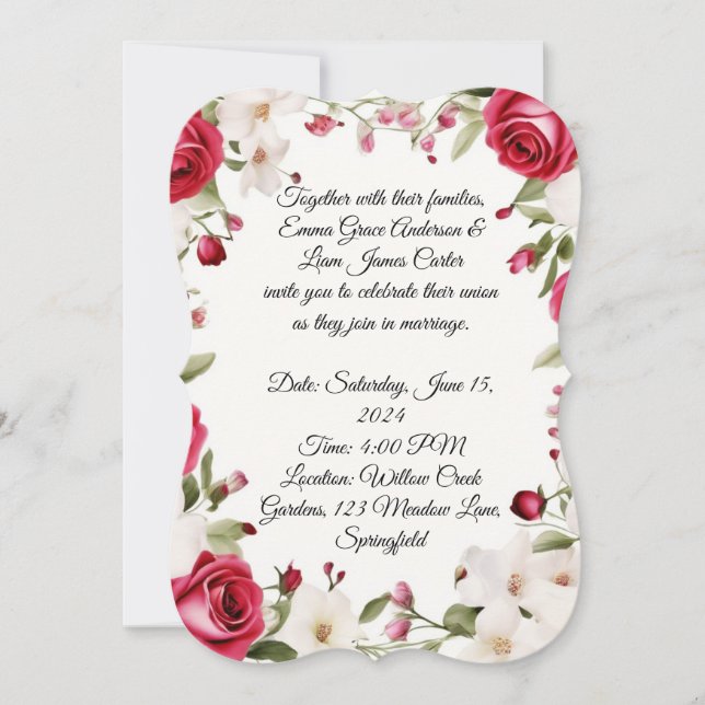 Romantic Red Rose & Lily of the Valley Wedding  (Front)