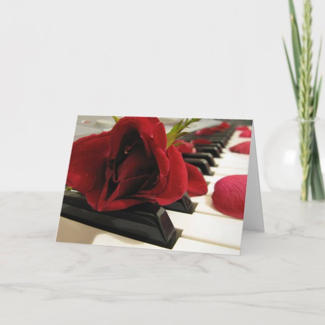 Romantic Red Rose Love Card (Front)