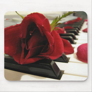 Romantic Red Rose Love Mouse Mat