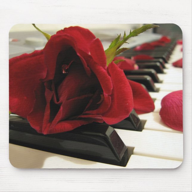 Romantic Red Rose Love Mouse Mat (Front)