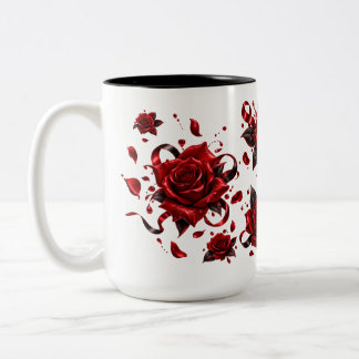 Romantic Red Rose Love Mug | Floral Coffee Cup