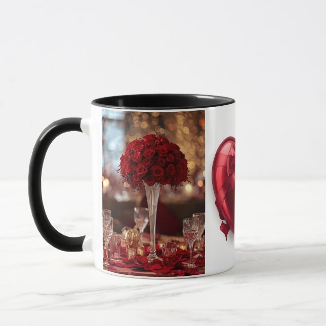 Romantic Red Rose love Valentine Hot Drink Coffee Mug (Left)