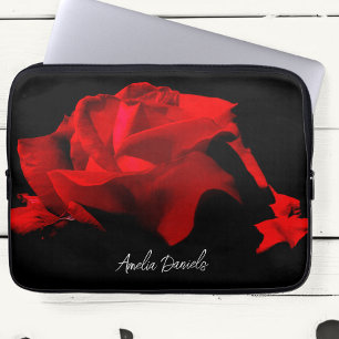 Romantic Red Rose Personalised Laptop Sleeve